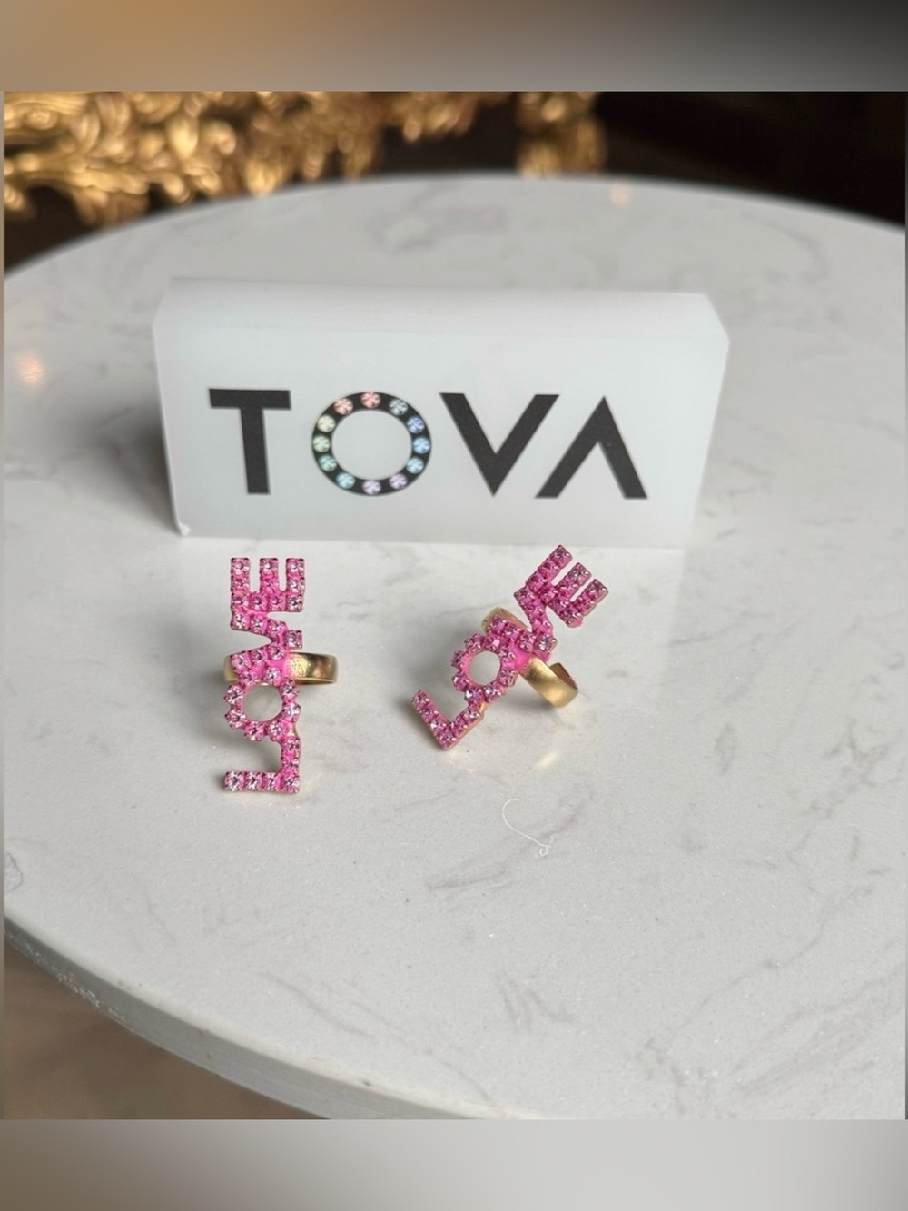 TOVA LOVE Ring in pink crystals